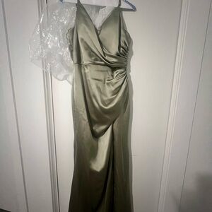 Silver Sage bridesmaids dress. satin style Rory!